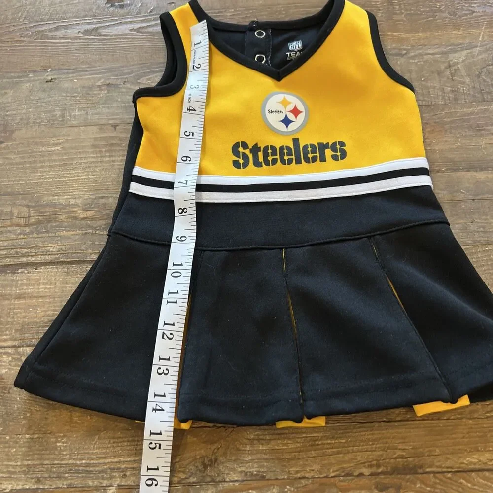 NFL Pittsburgh Steelers Girls Cheerleader/Jersey Captain Dress Sz 12 M Toddler